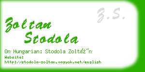 zoltan stodola business card